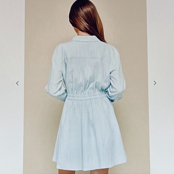 Lulus Adored Persona Light Blue Textured Mini Dress (M) New with Tag - Picture 3 of 10